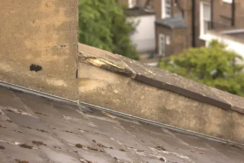 Lonsdale Square listed terrace before the natural Welsh slate roof replacement
