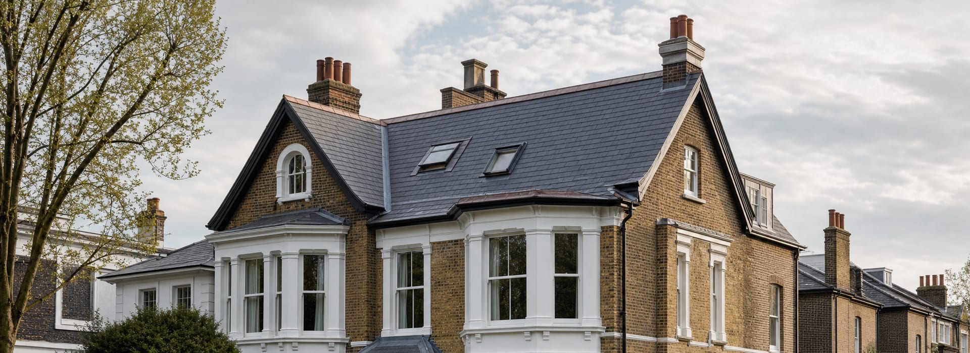 Traditional roof covering on a period residential property