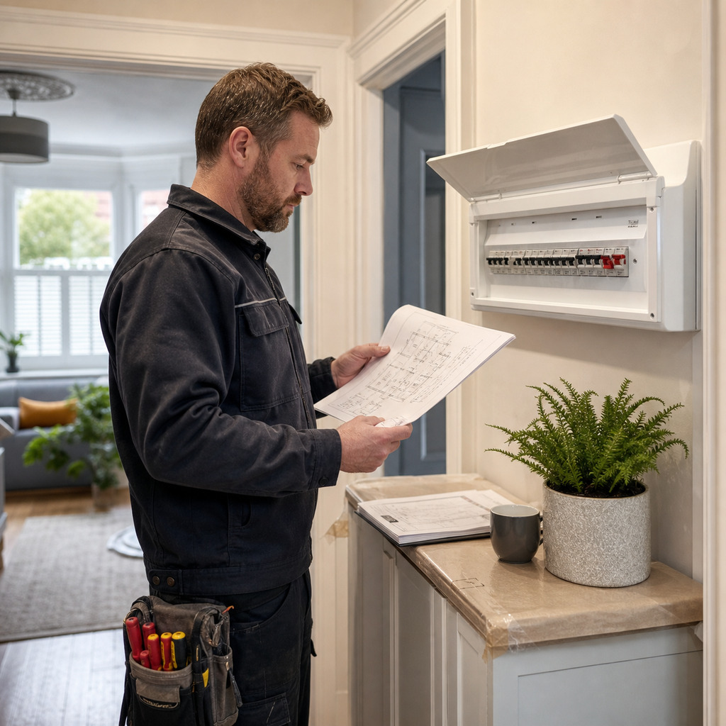 Residential electrical inspection and refurbishment planning in a period home.