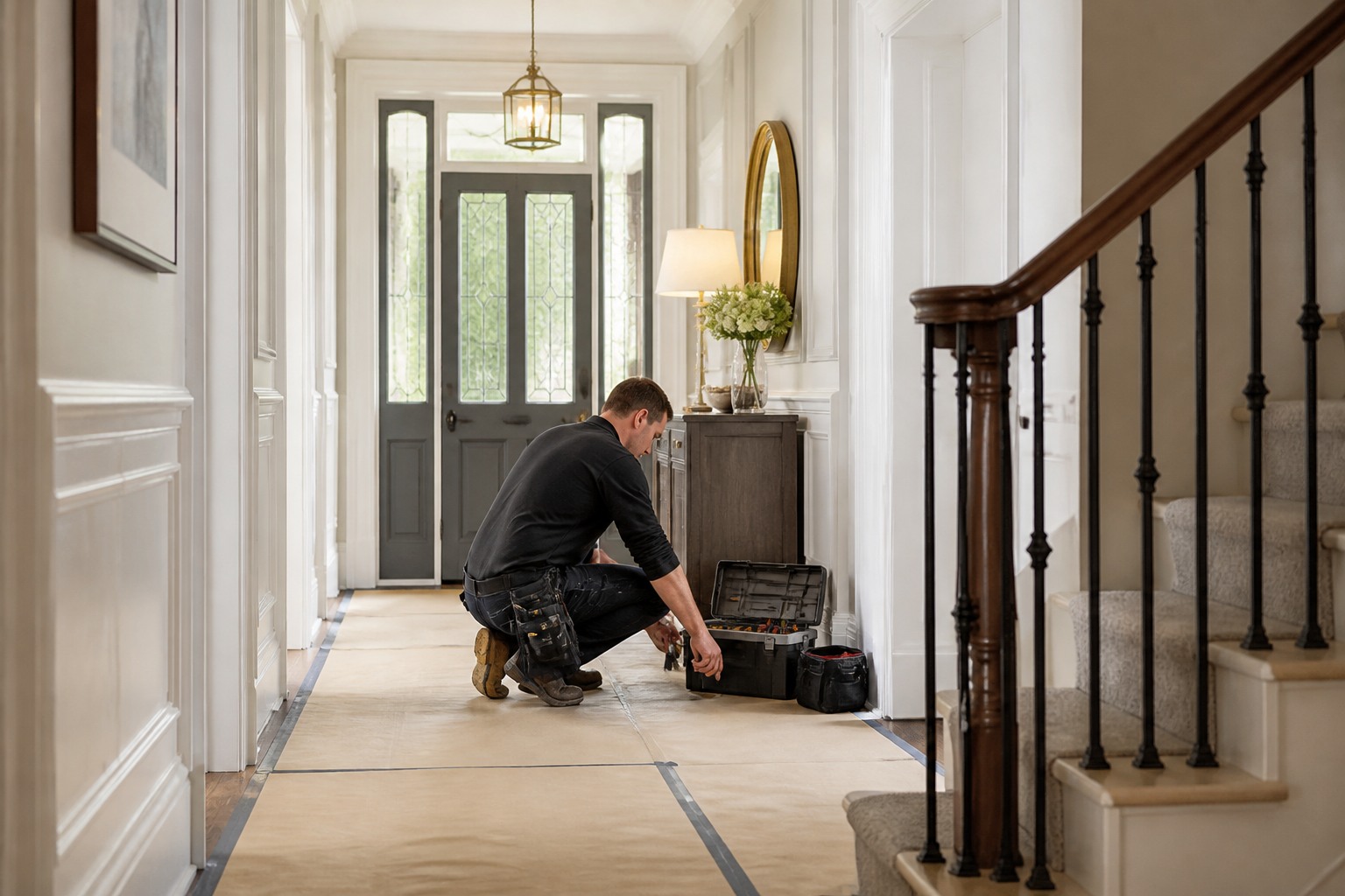 Organised small-works visit in a private residential property