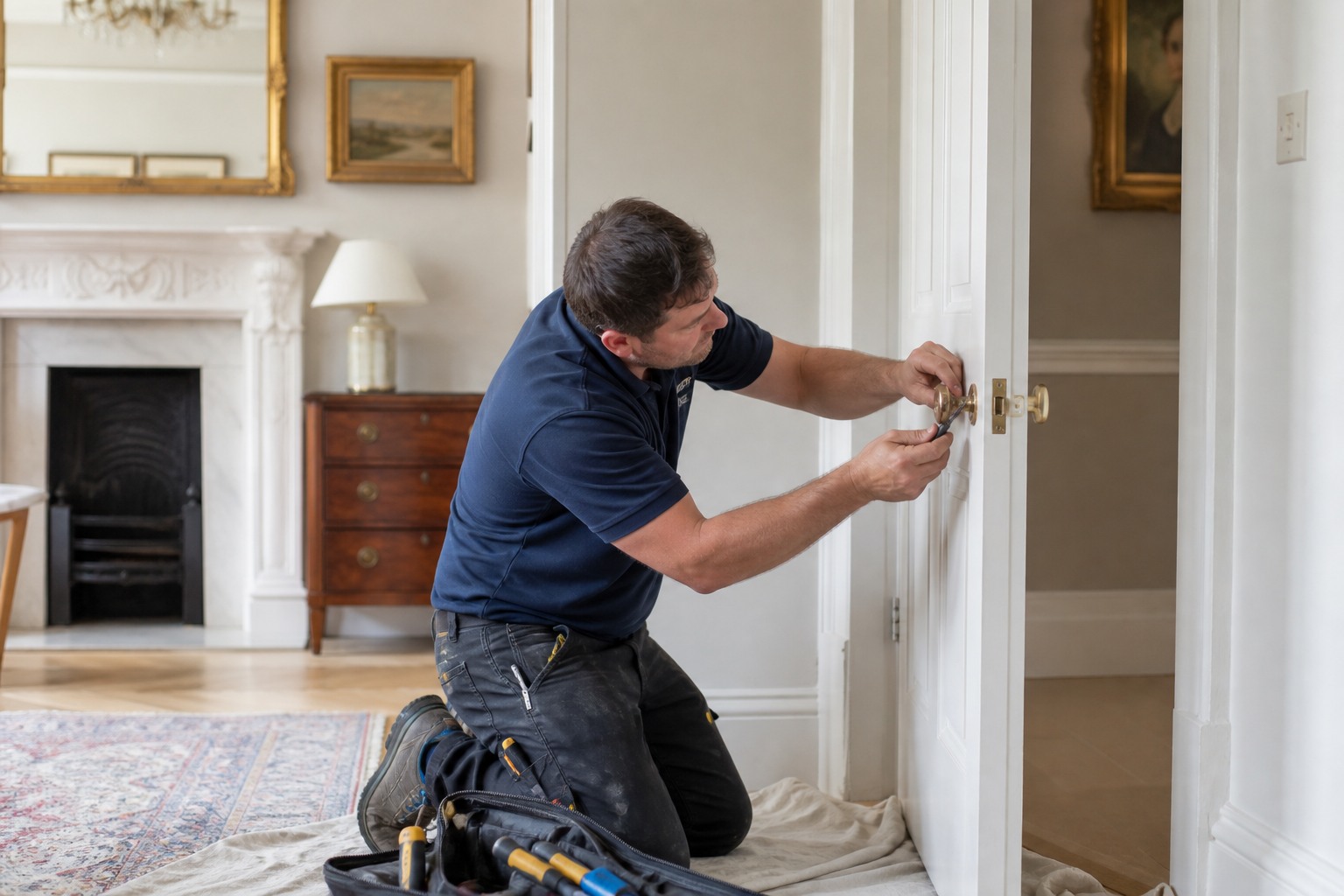 Minor carpentry and ironmongery work separated from specialist trade tasks