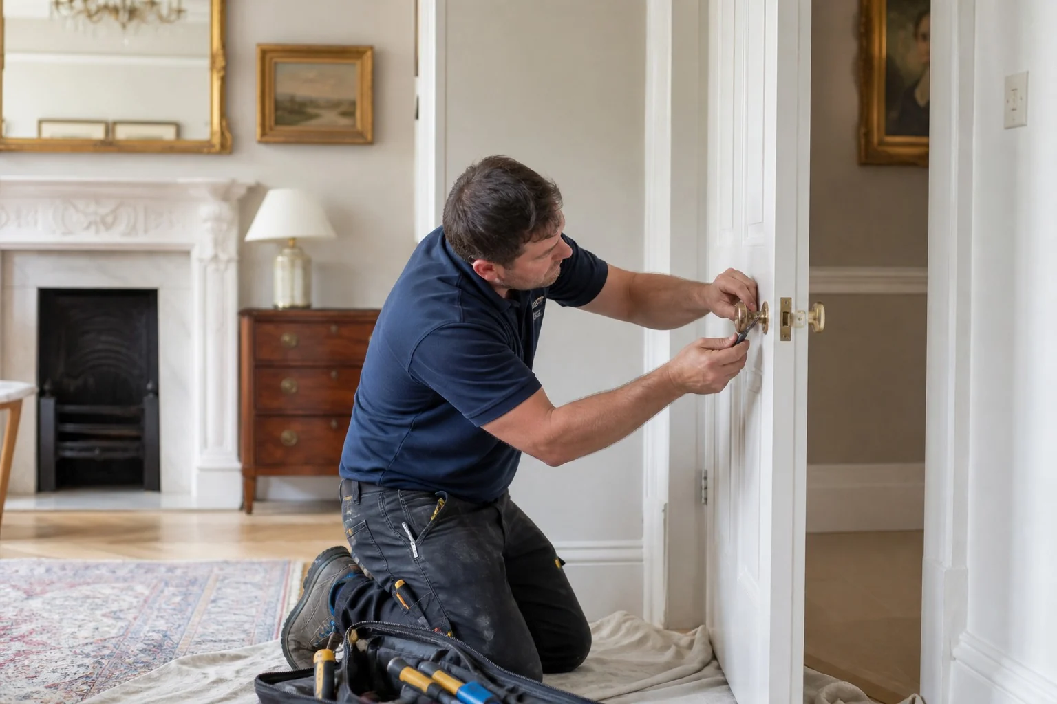 Minor carpentry and ironmongery work separated from specialist trade tasks