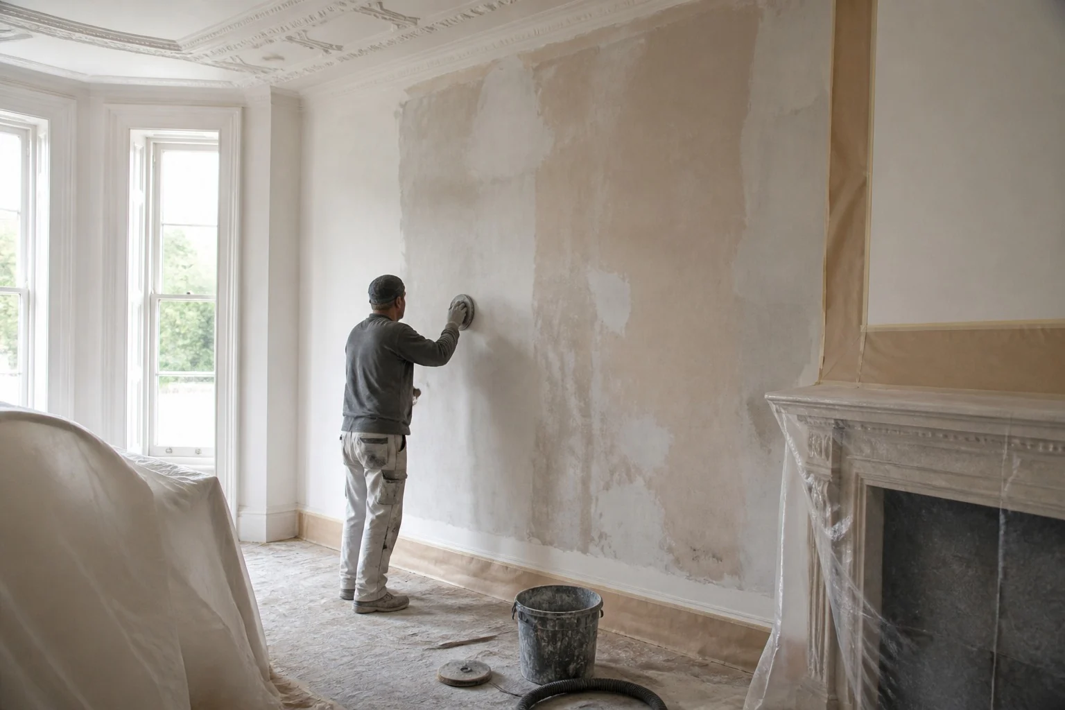 Wall preparation before plastering and decoration in a private home