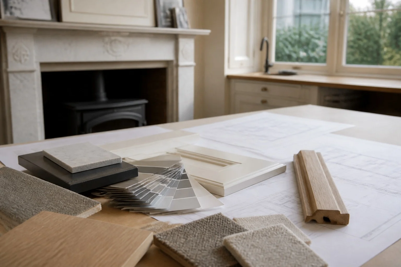 Materials and design decisions coordinated during residential renovation