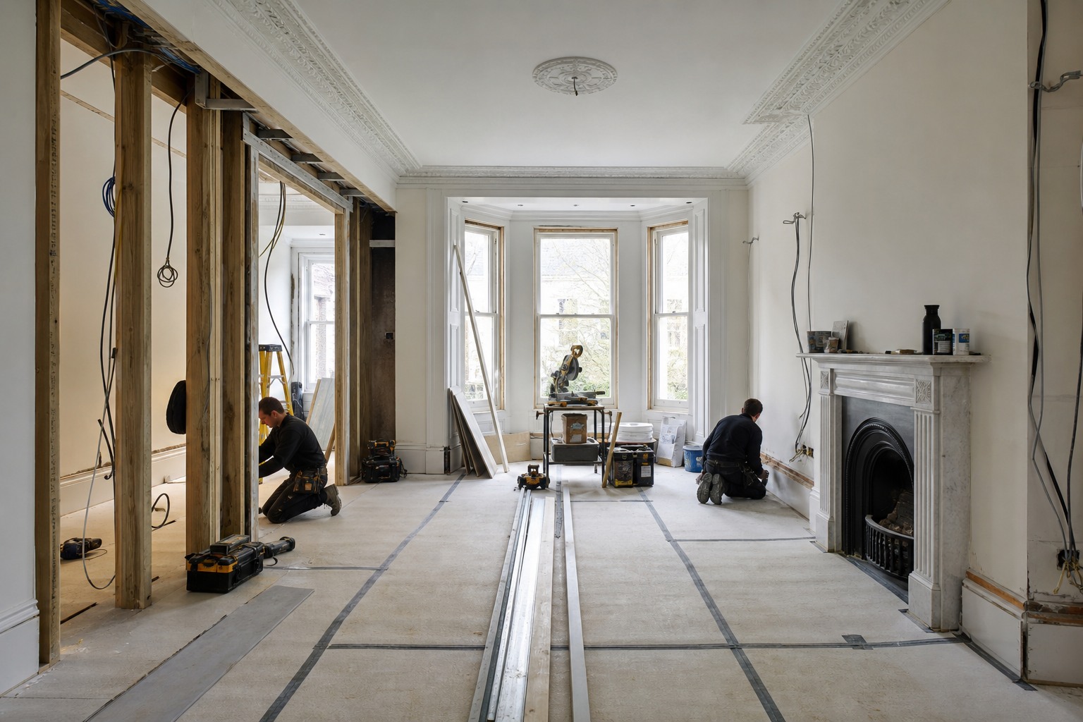 Coordinated multi-trade renovation in a high-value private home
