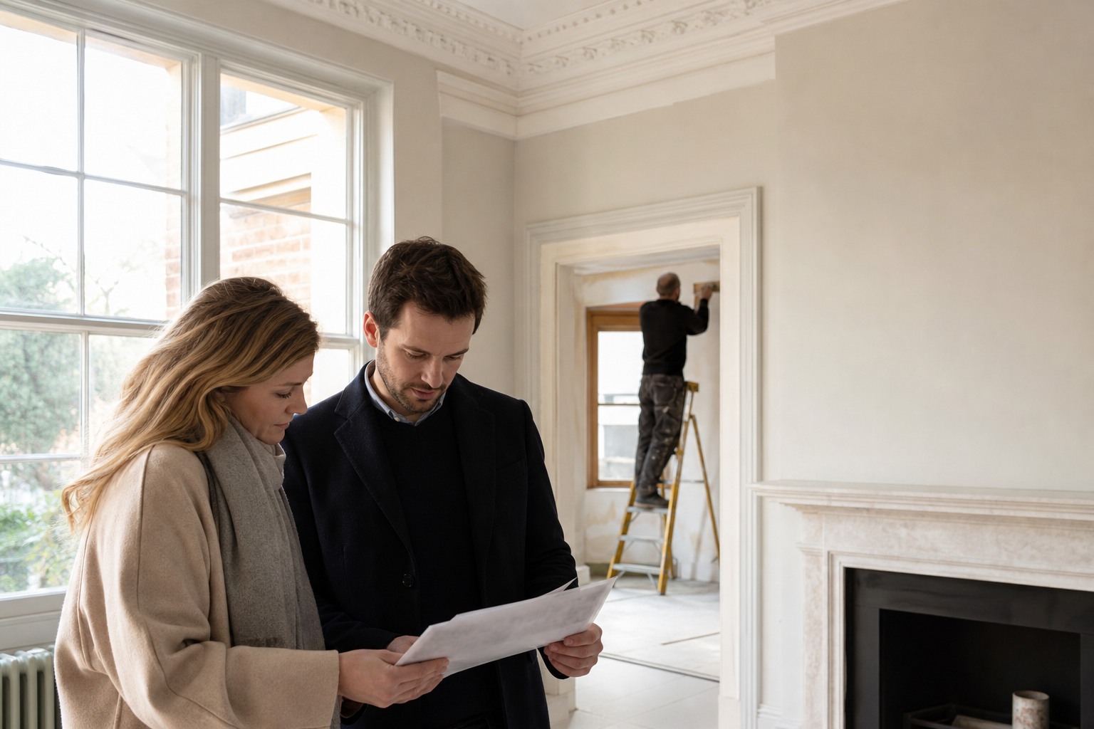 Residential renovation scope reviewed with drawings and project responsibilities