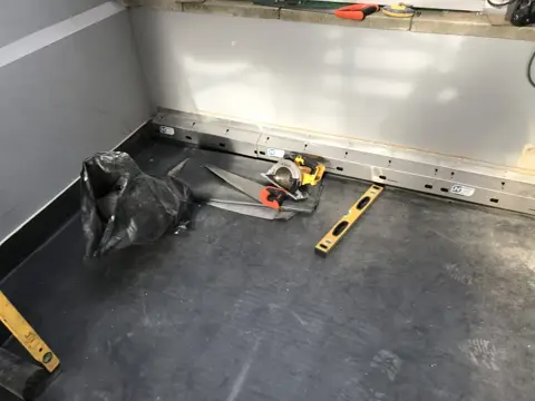 New waterproofing across the Colherne Mews roof terrace
