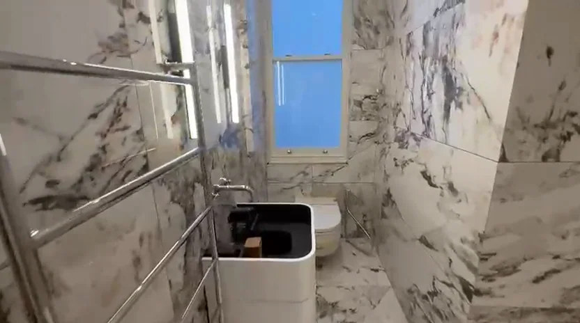 Completed bathroom basin and vanity joinery