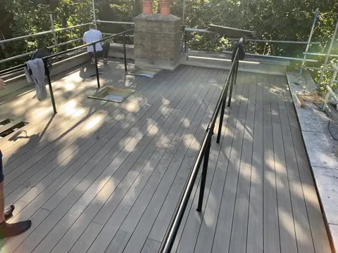 Illustrative reconstruction of the completed Paddington terrace with composite decking and walk-on glazing