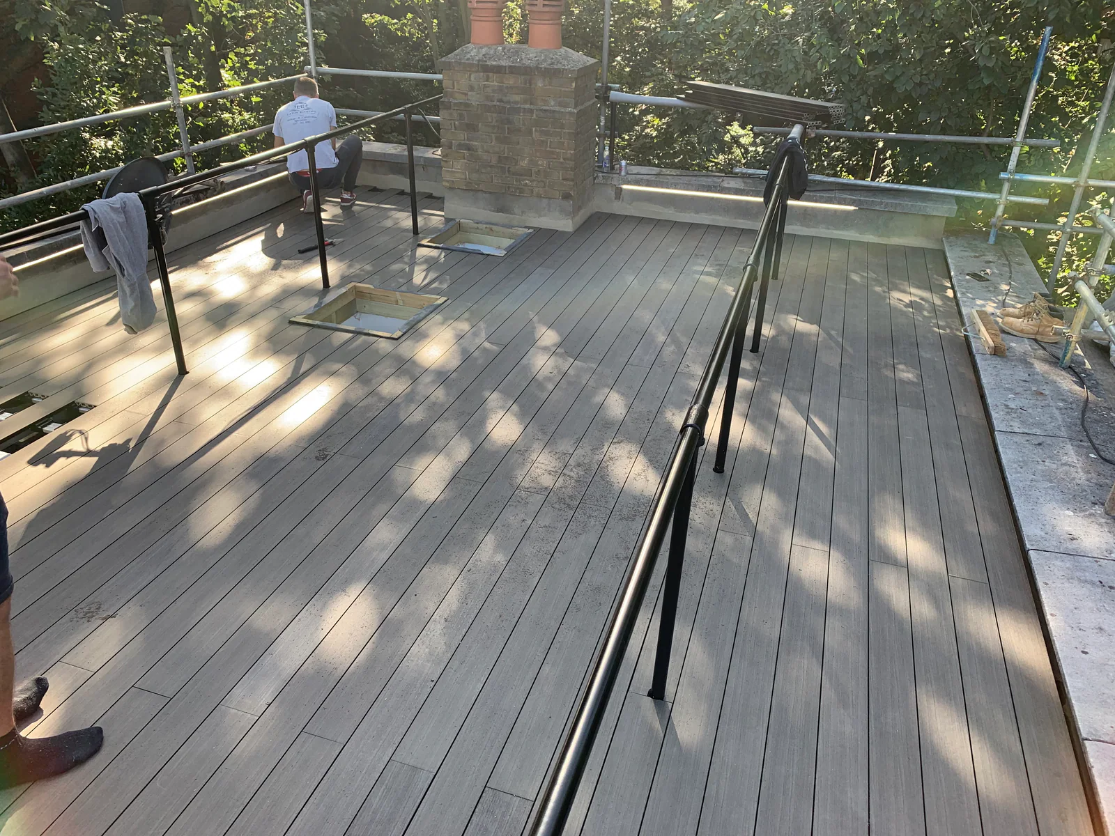 Illustrative reconstruction of the completed Paddington terrace with composite decking and walk-on glazing