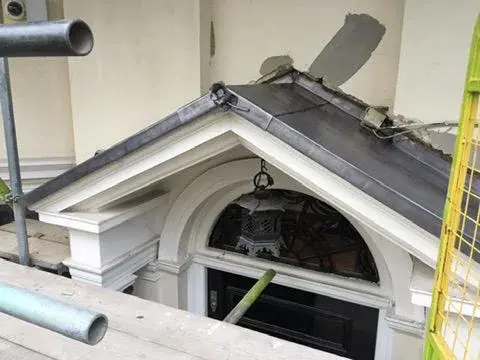 Completed lead weathering to the SW8 porch roof